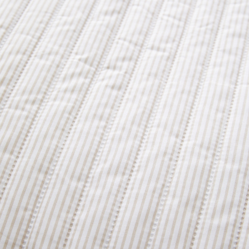 Stripe Quilted Reversible Bedspread, Beige