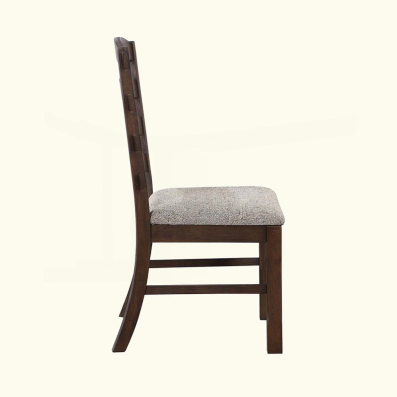 Ensemble de 2 chaises d'appoint avec siège rembourré, gris et brun rustique
