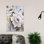 Impression sur toile à motif de fleurs abstraites imprimées: décoration murale moderne blanche, toile noire encadrée 1P