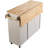 Kitchen Island Cart with Solid Wood Top, 45.3" Width Mobile Carts with Storage Cabinet, Rolling Kitchen Table with Spice Rack, Towel Rack, Drop Leaf and Drawer, Portable Islands on Wheels