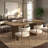 Modern Wooden Dining Table for 6 to 10 People with Double Pedestal Base, Large Kitchen and Dining Room Table