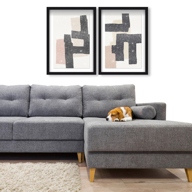 Nowhere Set Shadowbox Abstract Print by Oliver Gal, Black Frame, 10 x 15, 17.5"H x 25.5"W, Black Shadowbox