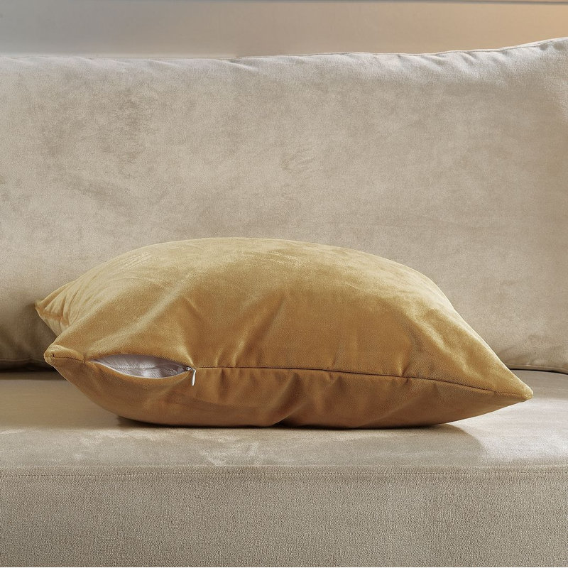 Housse de coussin en velours mat 1pc, Carré 22 po, Sepia