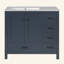 Ensemble de meuble-lavabo avec lavabo en céramique, armoire de rangement abondante - 2 portes à fermeture douce et 5 tiroirs