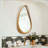 Irregular Teardrop Wooden Wall Mirror