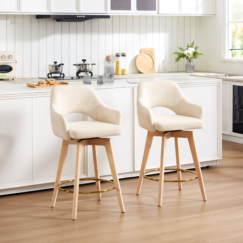 Lovetro 68cm Swivel Bar Stool, Beige