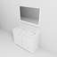48 po Large meuble-lavabo double blanc, profondeur 22, surface en quartz, miroir de pièce 46 po x P P, comptoir, carré-2045360391