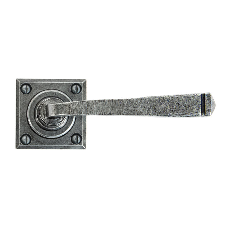 Avon Lever on Rose Set Unsprung, Pewter Patina