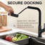 Robinet de cuisine rétractable, rotatif à 360 °, noir mat, poignée simple, eau chaude et froide, robinet à trois réglages en rotation, disponible-1535213961