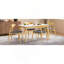 Ensemble de salle à manger 5 pièces, 1 table + 4 chaises, structure en bois d'hévéa, chaises ergonomiques et table en faux bois-877537876-877537867