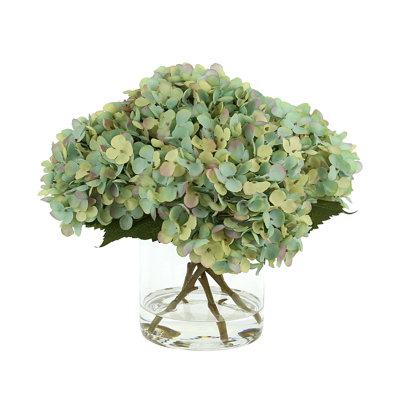 Faux Hydrangea Arrangement in Vase