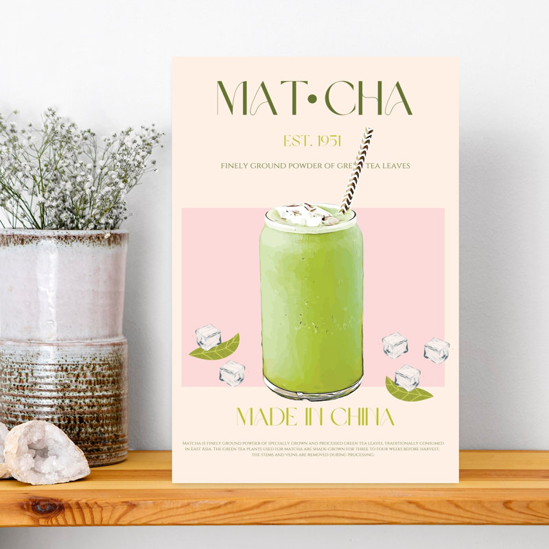 Art mural paysage abstrait Matcha, H 18 po x l 12 po