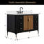 Meuble-lavabo autoportant en bois massif 48 po Mid-Century Glam-1999093123
