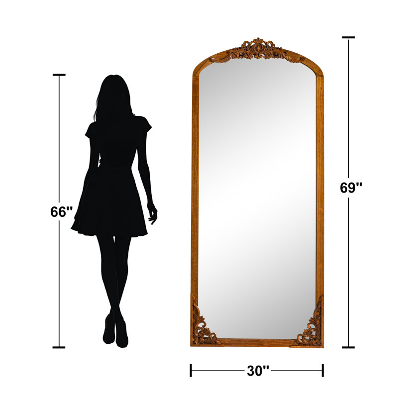 Miroir d'appoint mural Alexiyah, 69,3 po x 29,9 po, Caramel