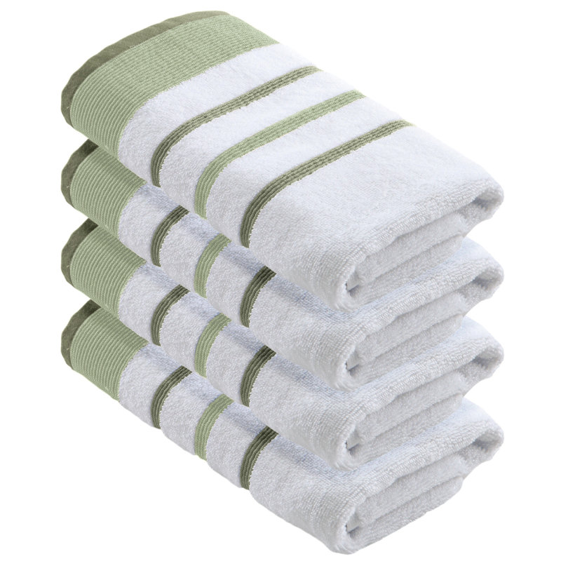 Deanthony Luxury Cotton Decorative, Desert Sage Green/Moss Green, Hand Towels - 4 Pack