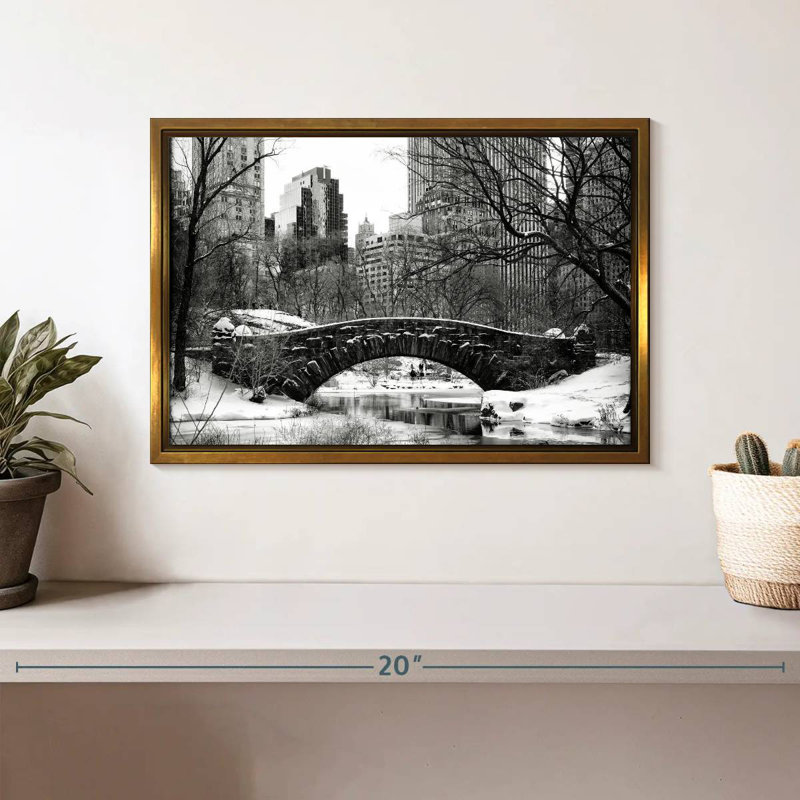 Central Park BW, Cadre flottant doré, 13 po x 9 po