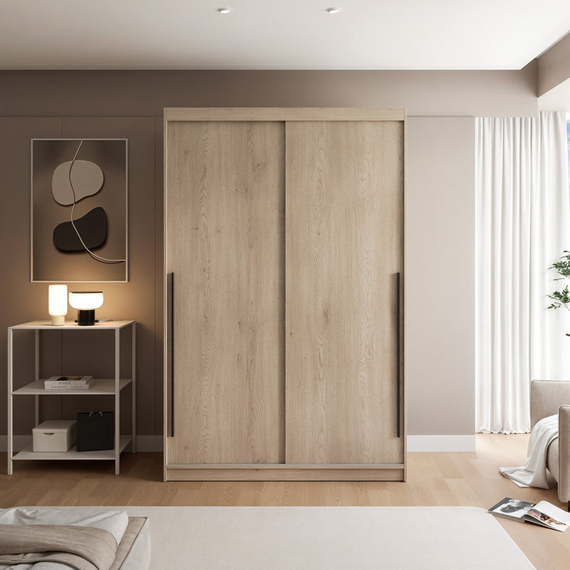 Manufactured Wood Wardrobe, 205cm H x 140cm W x 60cm D, White