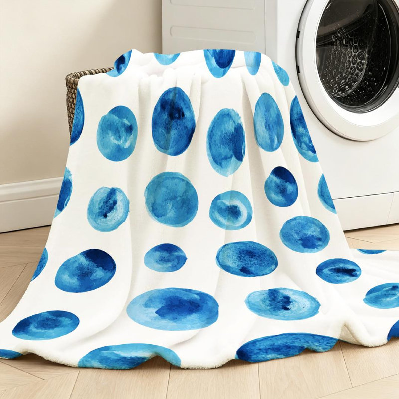 Jeté en flanelle bleue ultra douce, imprimé recto rétro, Throw 50" x 60"