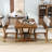5-Piece Dining Table Set, Rectangular Dining Table and 4 Linen Upholstered Chairs-318035658