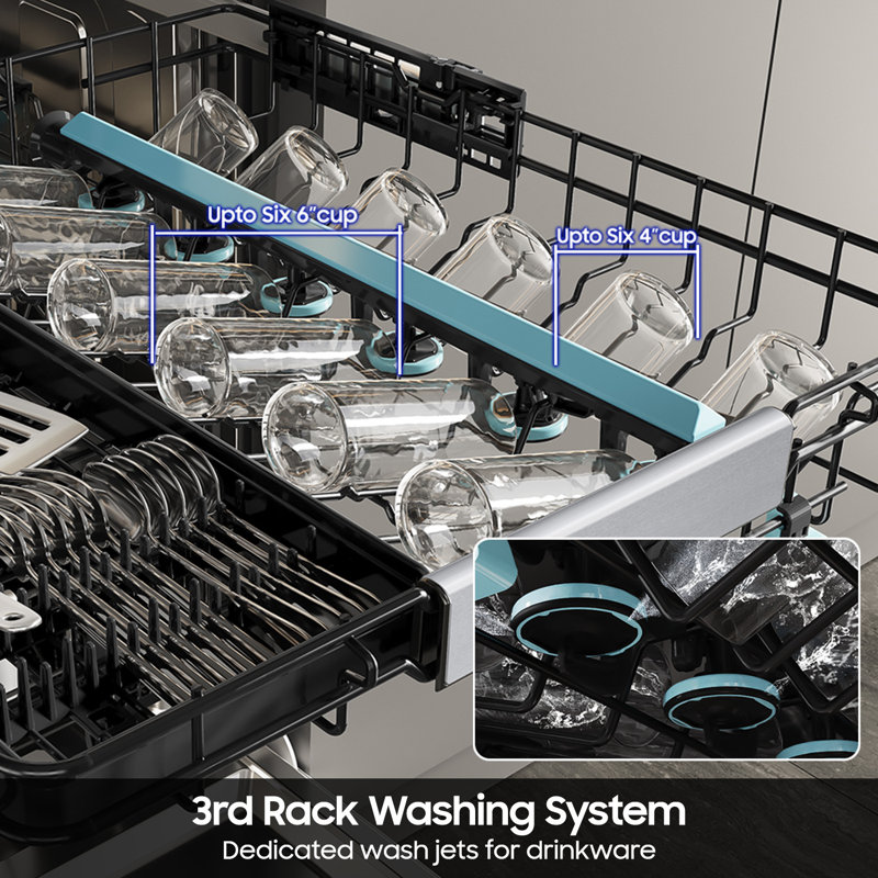 Samsung 38 dBA Bespoke Auto Open Door Dishwasher with 3rd Rack Washing System