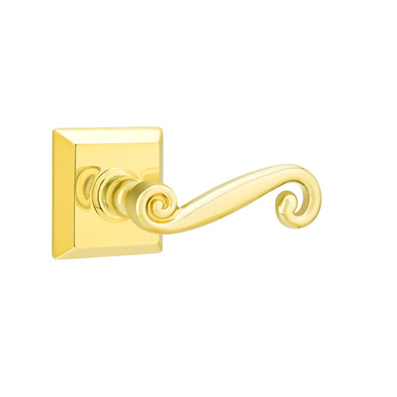 Privacy (Bed & Bath) Door Lever, Right, Bright Brass
