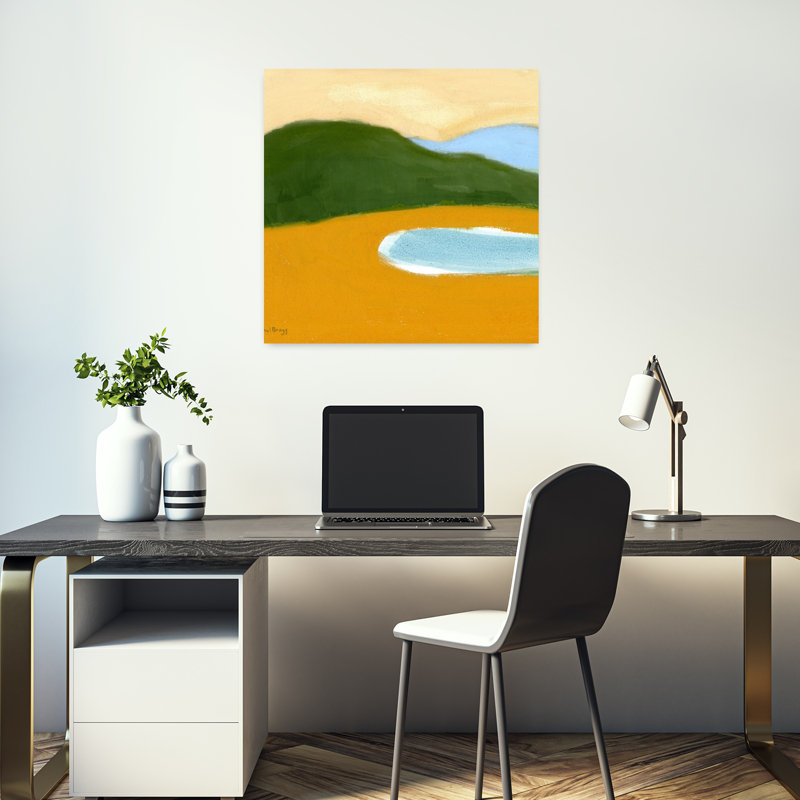 Contemporary Art Abstract Colorful Contemporary Beach Landscape Wall Art, H 18 po x l 18 po