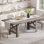 Table de salle à manger pour 6 à 8 tables de cuisine en bois de 71 po de long avec cadre épais et robuste, table de salle à manger rectangulaire avec pieds triangulaires stables pour la cuisine et le bureau