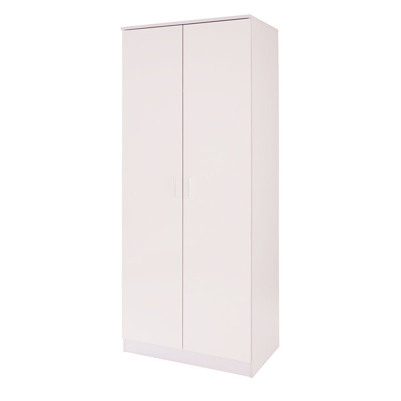 Brylene 2 Door Wardrobe, White Oak/White High Gloss