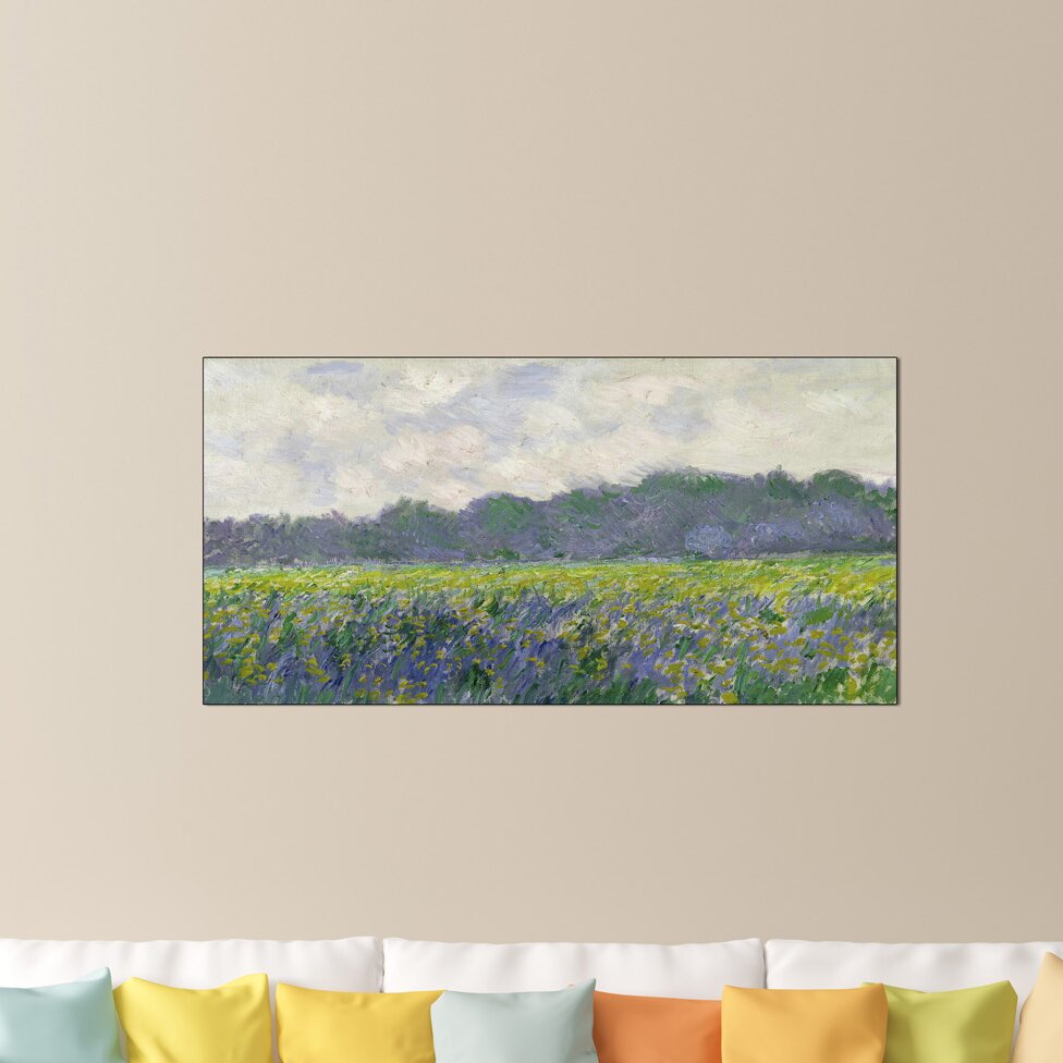 Holzbild Gelbe Iris bei Giverny von Claude Monet