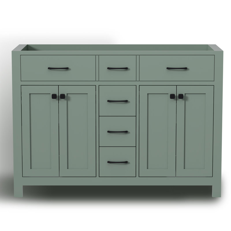 48" Double Bathroom Vanity Base Only, Sink not Inlcuded, Green