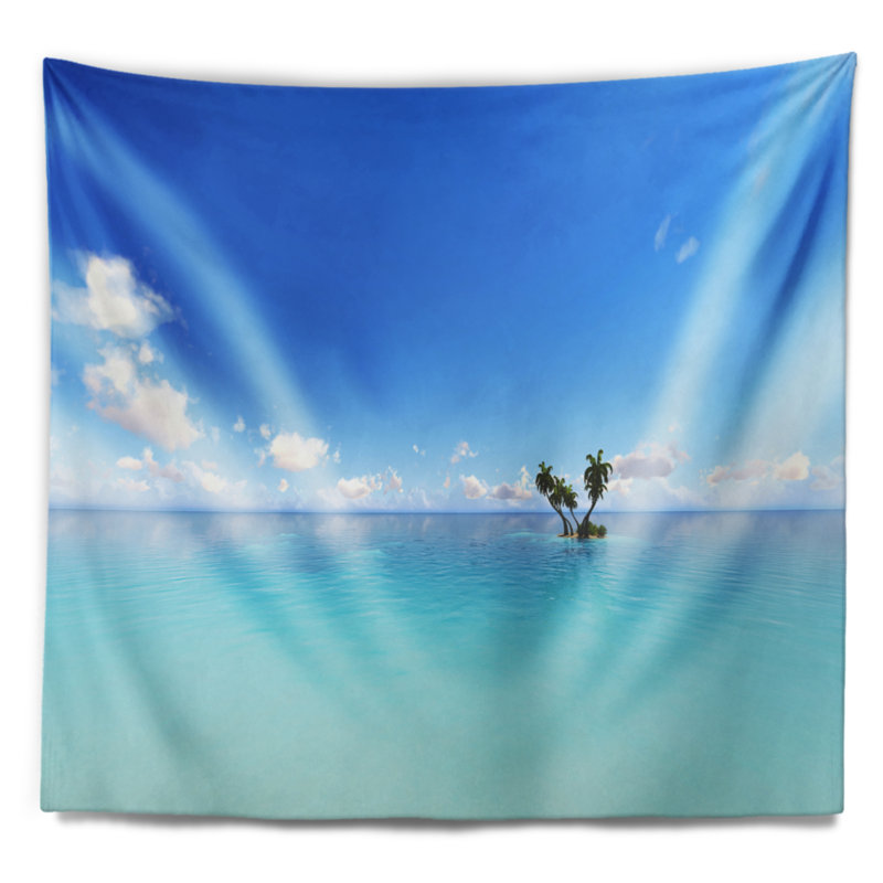 Tapisserie marine paysage marin, H 32 po x l 39 po