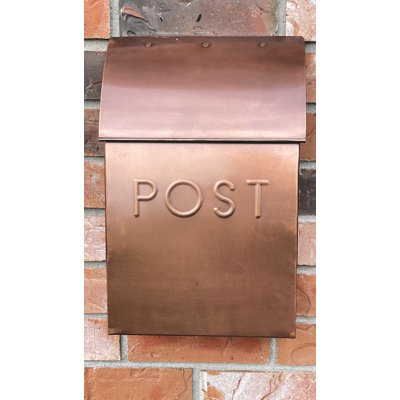 Boîtes aux lettres Nach pour fixation murale à l'extérieur, boîtes aux lettres en cuivre antique 10,5 x 14,5 x 4 pouces pour l'extérieur de la maison, boîtes aux lettres étanches pour l'extérieur - boîte aux lettres pointue Milano