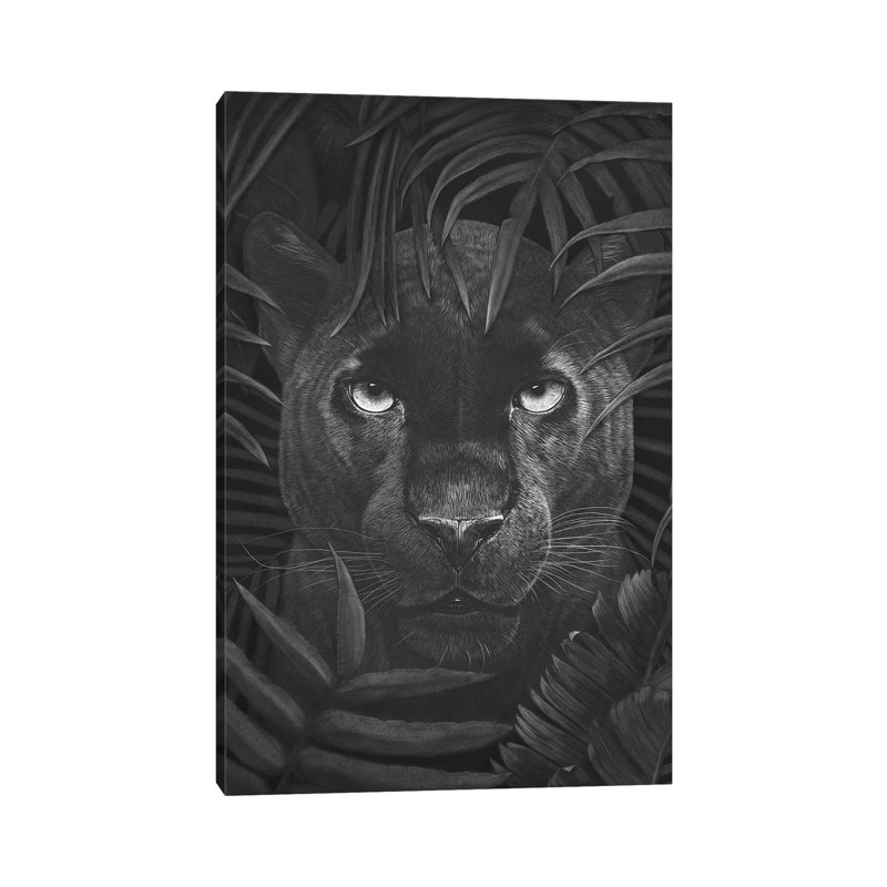 «Panther in Jungle» par Valeriya Korenkova - impression sur toile tendue, H 26 po x l 18 po x P 1,5 po