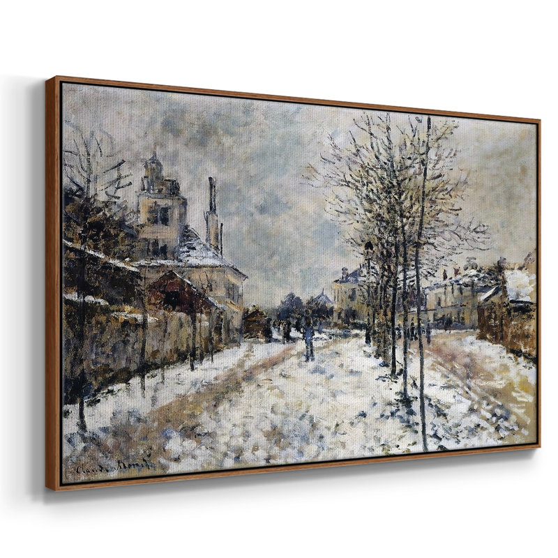 «Snow Effect, The Boulevard De Pontoise At Argenteuil», 1875, reproduction d'art sur toile, H 17 po x l 25 po x P 2 po, Noyer