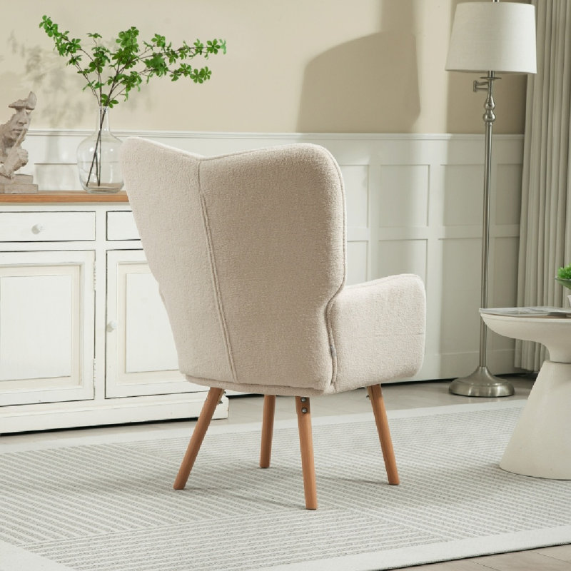 Upholstered Side Chair, Cream Teddy