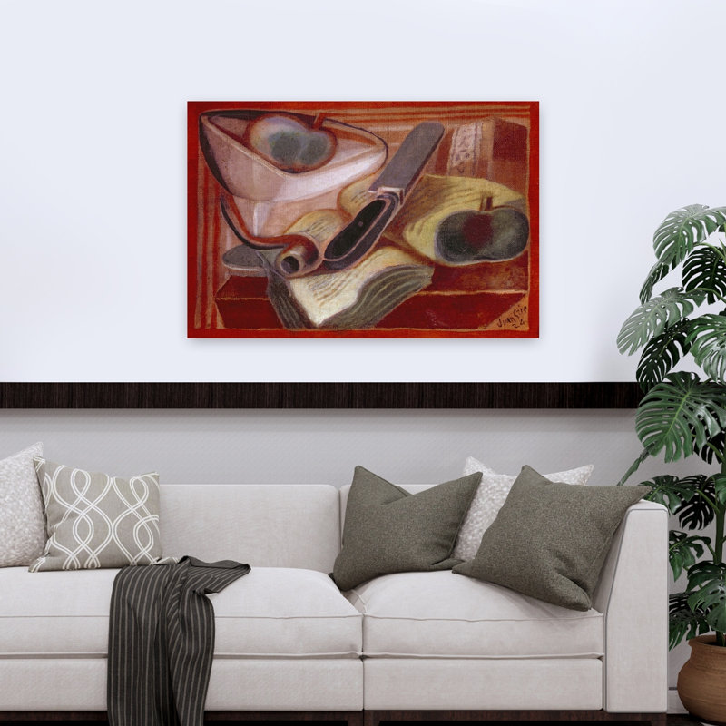 Le Livre, 1924, estampe d'art mural abstrait contemporain, H 32 po x l 48 po