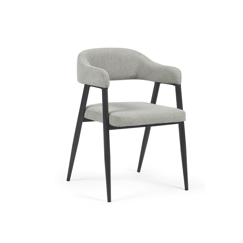 46.5cm H Velvet Upholstered Contoured Armchair, Grey
