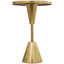 Table d'appoint à piédestal en métal avec plateau en verre-1904201183