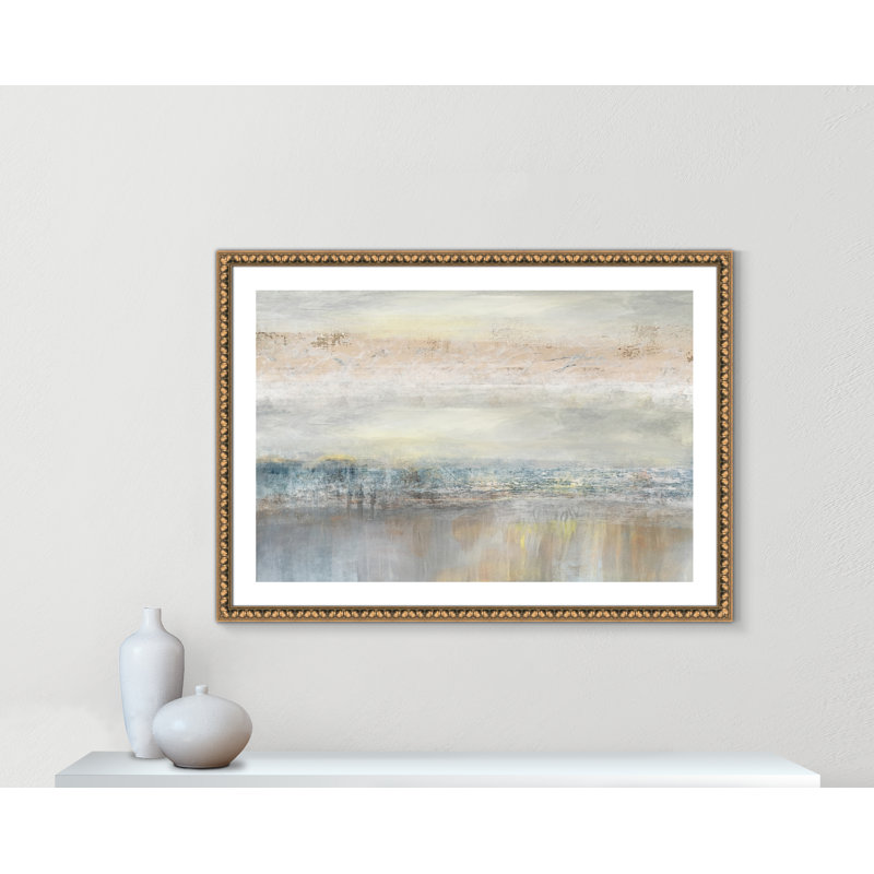 Electra From A Distance by Nan - Painting Print, Picture Framed Paper, 29.5" H x 41.5" W, White Wood