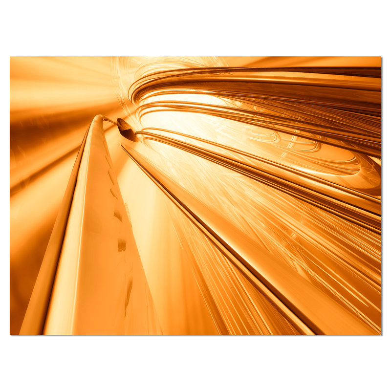 « fractal 3d brown rayures », impression sur toile tendue, H 8 po x l 12 po x P 1 po