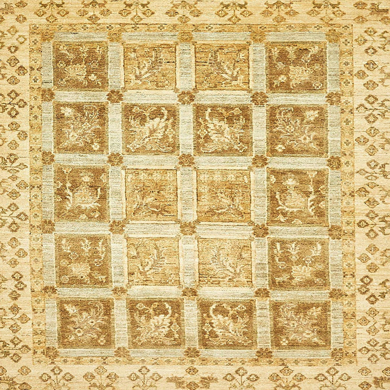 Tapis décoratif multicolore à motif abstrait, Carré 8 pi