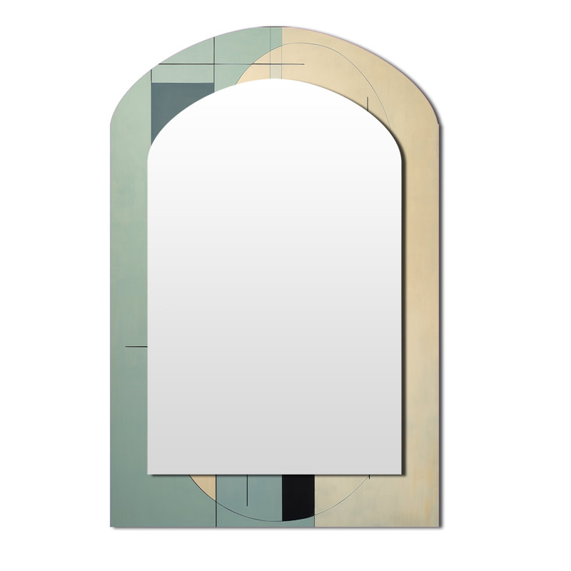 Serendipity Abstract Mid-Century Geometrics II - Miroir mural Mid-Century, 43 po x 33 po