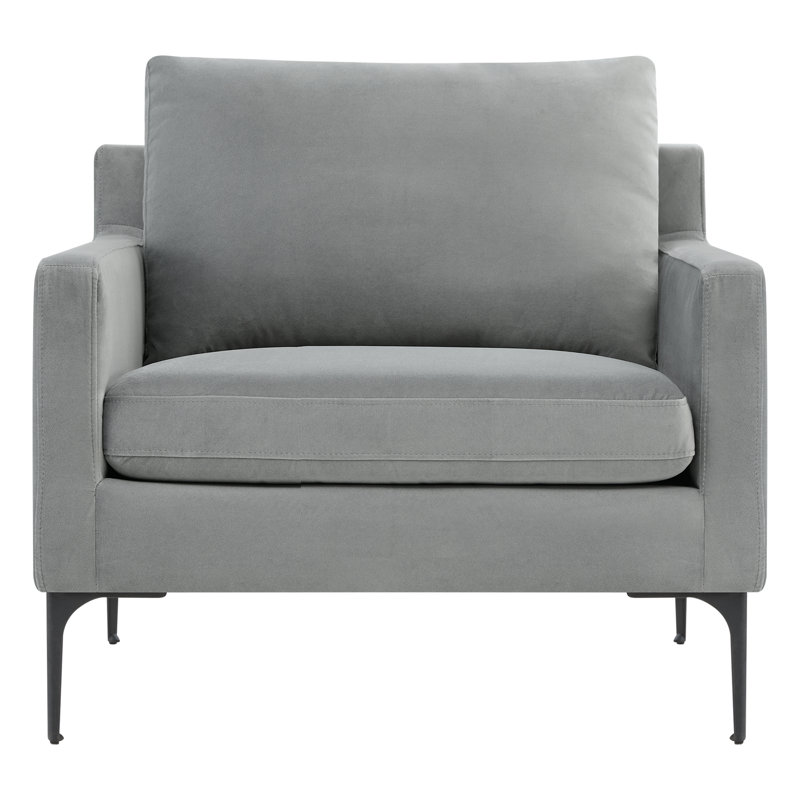 Chaise d'appoint moderne rembourrée avec coussins (ensemble de 2), Fog
