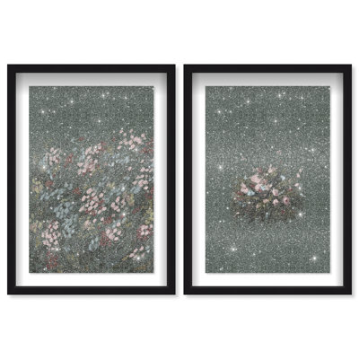 Subtle Universe Set Shadowbox Abstract Print by Oliver Gal, Black Frame, 10 x 15