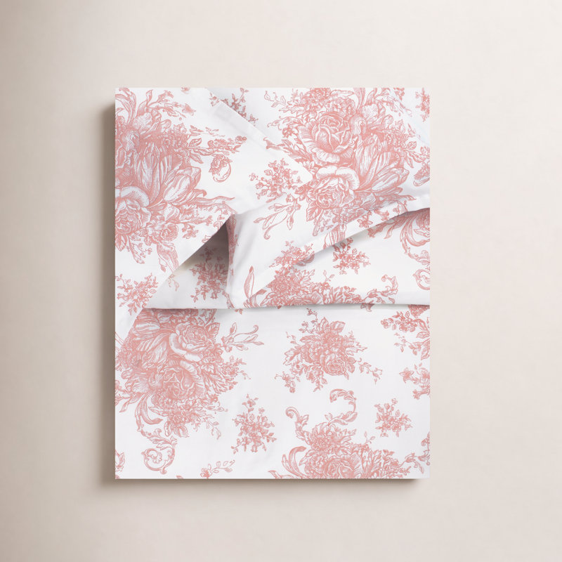Ayami Satin Toile Duvet Cover, Mauve, King Duvet Set + 1 Sham