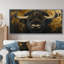 Portrait de bison noir et or I - décoration murale bison-1781603571-1685678893