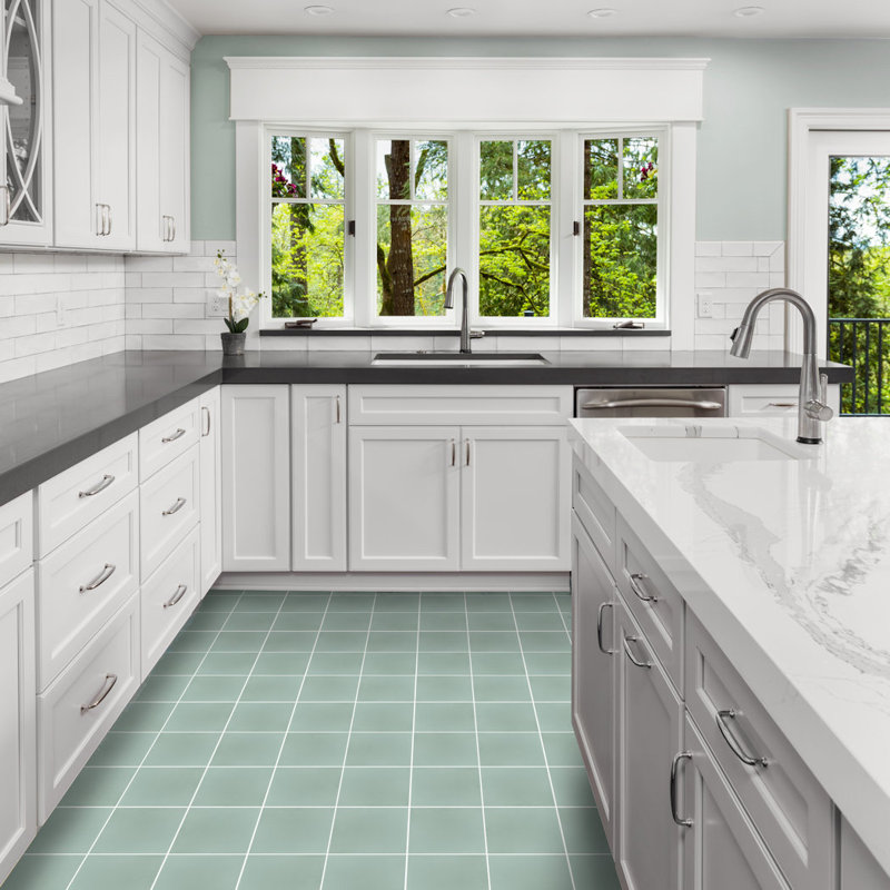 Solid 8" x 8" Cement Wall & Floor Tile, Navy