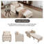  Fauteuil convertible 3-en-1 en lin 87 po avec dossier réglable et sac de rangement-708993983