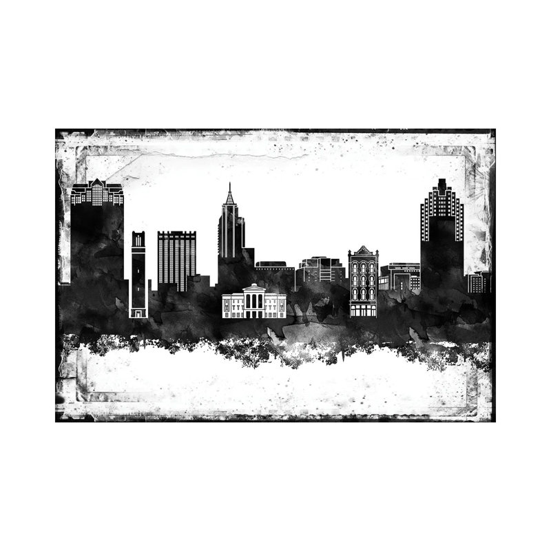 Raleigh Black And White Film by WallDecorAddict - Wrapped Canvas Print, 66.04 cm H x 45.72 cm W x 3.175 cm D
