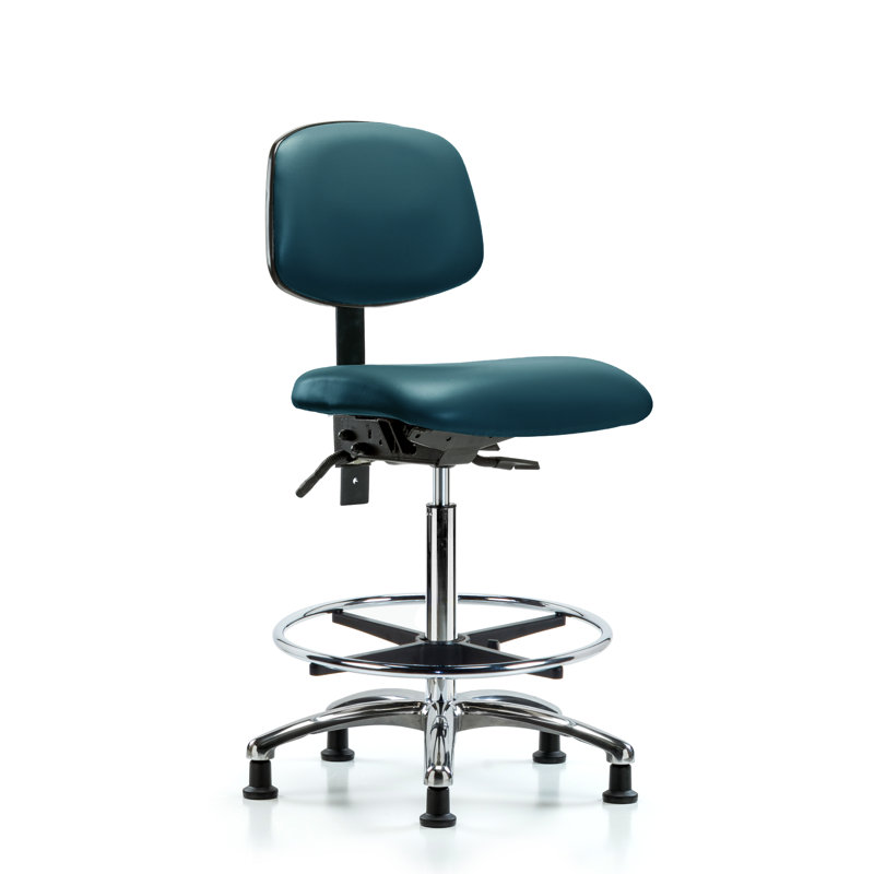 Chaise de travail ergonomique Latanisha, Bleu marine, Non, Patins